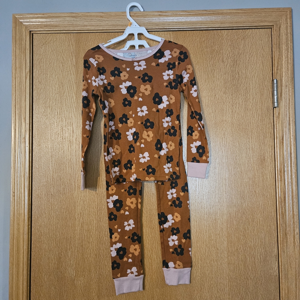 Carter's Brown Floral Girls Pajama Set